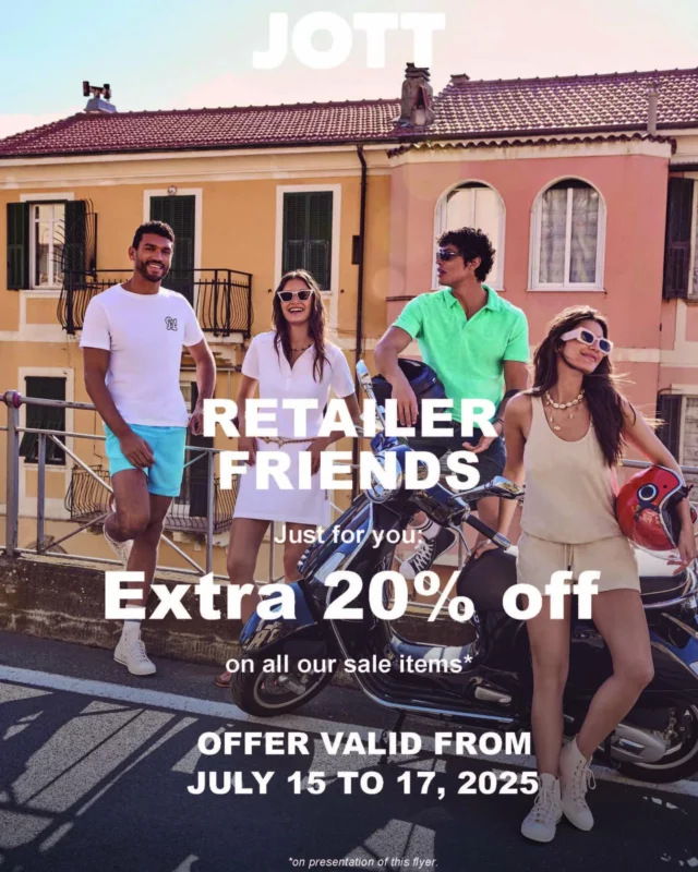 Desde Jott, quieren compartir con vosotros una acción especial del 15 al 17 de julio.

Durante estos tres días, ofrecerán un 20% adicional sobre el precio de rebajas 🛍️.

Una promoción exclusiva para nuestros vecinos comerciantes y empleados de la zona.

Mediante esta iniciativa desde Jott quieren que todos puedan beneficiarse de este descuento especial 😊.

.

Jott saltokiak ekintza berezi bat partekatu nahi dute zuekin, uztailaren 15etik 17ra

Jott-etik ekintza berezi bat partekatu nahi dute zuekin, uztailaren 15etik 17ra bitartean.

Egun horietan, %20ko deskontu gehigarria eskainiko dute jada beheratutako prezioetan 🛍️
Hau da gure inguruko merkatarientzat eta langileentzat soilik prestatutako promozio esklusiboa.

Ekimen honekin, Jott-etik nahi dute denek aprobetxa dezatela deskontu berezi hau 😊

#sansebastian #donostia #sansebastianshops #comerciolocal #paisvasco #euskadi #basquecountry #shop #basquexperience